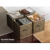 imageSorbus Collapsible Storage Bins  11quot Sturdy Foldable Fabric Storage Cubes with Handle  4 TieDye Purple Organization and Storage Baskets for Organizing Pantry Closet Nursery Dorm Toy StorageWoven Beige