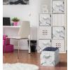 imageSorbus Collapsible Storage Bins  11quot Sturdy Foldable Fabric Storage Cubes with Handle  4 TieDye Purple Organization and Storage Baskets for Organizing Pantry Closet Nursery Dorm Toy StorageMarble White