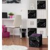 imageSorbus Collapsible Storage Bins  11quot Sturdy Foldable Fabric Storage Cubes with Handle  4 TieDye Purple Organization and Storage Baskets for Organizing Pantry Closet Nursery Dorm Toy StorageMarble Black