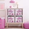 imageSorbus Collapsible Storage Bins  11quot Sturdy Foldable Fabric Storage Cubes with Handle  4 TieDye Purple Organization and Storage Baskets for Organizing Pantry Closet Nursery Dorm Toy StorageTieDye Pink