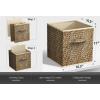 imageSorbus Collapsible Storage Bins  11quot Sturdy Foldable Fabric Storage Cubes with Handle  4 TieDye Purple Organization and Storage Baskets for Organizing Pantry Closet Nursery Dorm Toy StorageWoven Beige