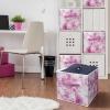 imageSorbus Collapsible Storage Bins  11quot Sturdy Foldable Fabric Storage Cubes with Handle  4 TieDye Purple Organization and Storage Baskets for Organizing Pantry Closet Nursery Dorm Toy StorageTieDye Pink