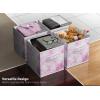 imageSorbus Collapsible Storage Bins  11quot Sturdy Foldable Fabric Storage Cubes with Handle  4 TieDye Purple Organization and Storage Baskets for Organizing Pantry Closet Nursery Dorm Toy StorageTieDye Pink
