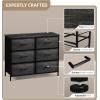 imageSorbus Dresser with 8 Drawers  Chest Organizer Unit with Steel Frame Wood Top ampamp Handle Easy Pull Fabric Bins for Clothes  Large Storage Furniture for Bedroom Hallway Living Room Nursery ampamp ClosetGray Wood