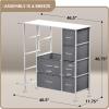 imageSorbus Dresser with 8 Drawers  Chest Organizer Unit with Steel Frame Wood Top ampamp Handle Easy Pull Fabric Bins for Clothes  Large Storage Furniture for Bedroom Hallway Living Room Nursery ampamp ClosetWhite