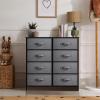 imageSorbus Dresser with 8 Drawers  Chest Organizer Unit with Steel Frame Wood Top ampamp Handle Easy Pull Fabric Bins for Clothes  Large Storage Furniture for Bedroom Hallway Living Room Nursery ampamp ClosetBlack