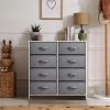 imageSorbus Dresser with 8 Drawers  Chest Organizer Unit with Steel Frame Wood Top ampamp Handle Easy Pull Fabric Bins for Clothes  Large Storage Furniture for Bedroom Hallway Living Room Nursery ampamp ClosetWhiteGray