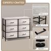 imageSorbus Dresser with 8 Drawers  Chest Organizer Unit with Steel Frame Wood Top ampamp Handle Easy Pull Fabric Bins for Clothes  Large Storage Furniture for Bedroom Hallway Living Room Nursery ampamp ClosetGreige