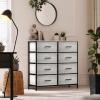 imageSorbus Dresser with 8 Drawers  Chest Organizer Unit with Steel Frame Wood Top ampamp Handle Easy Pull Fabric Bins for Clothes  Large Storage Furniture for Bedroom Hallway Living Room Nursery ampamp ClosetGreige
