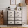 imageSorbus Dresser with 8 Drawers  Chest Organizer Unit with Steel Frame Wood Top ampamp Handle Easy Pull Fabric Bins for Clothes  Large Storage Furniture for Bedroom Hallway Living Room Nursery ampamp ClosetGreige