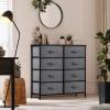 imageSorbus Dresser with 8 Drawers  Chest Organizer Unit with Steel Frame Wood Top ampamp Handle Easy Pull Fabric Bins for Clothes  Large Storage Furniture for Bedroom Hallway Living Room Nursery ampamp ClosetBlack