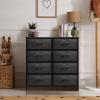 imageSorbus Dresser with 8 Drawers  Chest Organizer Unit with Steel Frame Wood Top ampamp Handle Easy Pull Fabric Bins for Clothes  Large Storage Furniture for Bedroom Hallway Living Room Nursery ampamp ClosetGray Wood