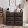 imageSorbus Dresser with 8 Drawers  Chest Organizer Unit with Steel Frame Wood Top ampamp Handle Easy Pull Fabric Bins for Clothes  Large Storage Furniture for Bedroom Hallway Living Room Nursery ampamp ClosetBrown