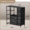 imageSorbus Dresser with 8 Drawers  Chest Organizer Unit with Steel Frame Wood Top ampamp Handle Easy Pull Fabric Bins for Clothes  Large Storage Furniture for Bedroom Hallway Living Room Nursery ampamp ClosetGray Wood