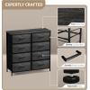 imageSorbus Dresser with 8 Drawers  Chest Organizer Unit with Steel Frame Wood Top ampamp Handle Easy Pull Fabric Bins for Clothes  Large Storage Furniture for Bedroom Hallway Living Room Nursery ampamp ClosetGray Wood