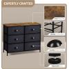 imageSorbus Dresser with 8 Drawers  Chest Organizer Unit with Steel Frame Wood Top ampamp Handle Easy Pull Fabric Bins for Clothes  Large Storage Furniture for Bedroom Hallway Living Room Nursery ampamp ClosetRustic Black