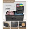 imageSorbus Dresser with 8 Drawers  Chest Organizer Unit with Steel Frame Wood Top ampamp Handle Easy Pull Fabric Bins for Clothes  Large Storage Furniture for Bedroom Hallway Living Room Nursery ampamp ClosetGray Wood