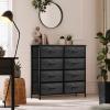 imageSorbus Dresser with 8 Drawers  Chest Organizer Unit with Steel Frame Wood Top ampamp Handle Easy Pull Fabric Bins for Clothes  Large Storage Furniture for Bedroom Hallway Living Room Nursery ampamp ClosetGray Wood