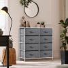 imageSorbus Dresser with 8 Drawers  Chest Organizer Unit with Steel Frame Wood Top ampamp Handle Easy Pull Fabric Bins for Clothes  Large Storage Furniture for Bedroom Hallway Living Room Nursery ampamp ClosetWhiteGray