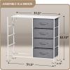 imageSorbus Dresser with 8 Drawers  Chest Organizer Unit with Steel Frame Wood Top ampamp Handle Easy Pull Fabric Bins for Clothes  Large Storage Furniture for Bedroom Hallway Living Room Nursery ampamp ClosetWhiteGray