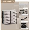 imageSorbus Dresser with 8 Drawers  Chest Organizer Unit with Steel Frame Wood Top ampamp Handle Easy Pull Fabric Bins for Clothes  Large Storage Furniture for Bedroom Hallway Living Room Nursery ampamp ClosetGreige