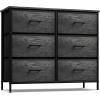 imageSorbus Dresser with 8 Drawers  Chest Organizer Unit with Steel Frame Wood Top ampamp Handle Easy Pull Fabric Bins for Clothes  Large Storage Furniture for Bedroom Hallway Living Room Nursery ampamp ClosetGray Wood