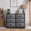 imageSorbus Dresser with 8 Drawers  Chest Organizer Unit with Steel Frame Wood Top ampamp Handle Easy Pull Fabric Bins for Clothes  Large Storage Furniture for Bedroom Hallway Living Room Nursery ampamp ClosetBlack