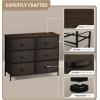 imageSorbus Dresser with 8 Drawers  Chest Organizer Unit with Steel Frame Wood Top ampamp Handle Easy Pull Fabric Bins for Clothes  Large Storage Furniture for Bedroom Hallway Living Room Nursery ampamp ClosetBrown
