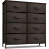 imageSorbus Dresser with 8 Drawers  Chest Organizer Unit with Steel Frame Wood Top ampamp Handle Easy Pull Fabric Bins for Clothes  Large Storage Furniture for Bedroom Hallway Living Room Nursery ampamp ClosetBrown