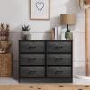 imageSorbus Dresser with 8 Drawers  Chest Organizer Unit with Steel Frame Wood Top ampamp Handle Easy Pull Fabric Bins for Clothes  Large Storage Furniture for Bedroom Hallway Living Room Nursery ampamp ClosetGray Wood