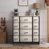 imageSorbus Dresser with 8 Drawers  Chest Organizer Unit with Steel Frame Wood Top ampamp Handle Easy Pull Fabric Bins for Clothes  Large Storage Furniture for Bedroom Hallway Living Room Nursery ampamp ClosetGreige