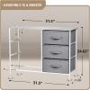 imageSorbus Dresser with 8 Drawers  Chest Organizer Unit with Steel Frame Wood Top ampamp Handle Easy Pull Fabric Bins for Clothes  Large Storage Furniture for Bedroom Hallway Living Room Nursery ampamp ClosetGrey