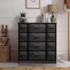 imageSorbus Dresser with 8 Drawers  Chest Organizer Unit with Steel Frame Wood Top ampamp Handle Easy Pull Fabric Bins for Clothes  Large Storage Furniture for Bedroom Hallway Living Room Nursery ampamp ClosetGray Wood