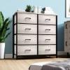 imageSorbus Dresser with 8 Drawers  Chest Organizer Unit with Steel Frame Wood Top ampamp Handle Easy Pull Fabric Bins for Clothes  Large Storage Furniture for Bedroom Hallway Living Room Nursery ampamp ClosetGreige