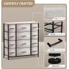 imageSorbus Dresser with 8 Drawers  Chest Organizer Unit with Steel Frame Wood Top ampamp Handle Easy Pull Fabric Bins for Clothes  Large Storage Furniture for Bedroom Hallway Living Room Nursery ampamp ClosetGreige