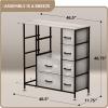 imageSorbus Dresser with 8 Drawers  Chest Organizer Unit with Steel Frame Wood Top ampamp Handle Easy Pull Fabric Bins for Clothes  Large Storage Furniture for Bedroom Hallway Living Room Nursery ampamp ClosetGreige