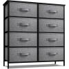 imageSorbus Dresser with 8 Drawers  Chest Organizer Unit with Steel Frame Wood Top ampamp Handle Easy Pull Fabric Bins for Clothes  Large Storage Furniture for Bedroom Hallway Living Room Nursery ampamp ClosetBlack