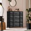 imageSorbus Dresser with 8 Drawers  Chest Organizer Unit with Steel Frame Wood Top ampamp Handle Easy Pull Fabric Bins for Clothes  Large Storage Furniture for Bedroom Hallway Living Room Nursery ampamp ClosetGray Wood