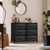 imageSorbus Dresser with 8 Drawers  Chest Organizer Unit with Steel Frame Wood Top ampamp Handle Easy Pull Fabric Bins for Clothes  Large Storage Furniture for Bedroom Hallway Living Room Nursery ampamp ClosetGray Wood