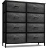 imageSorbus Dresser with 8 Drawers  Chest Organizer Unit with Steel Frame Wood Top ampamp Handle Easy Pull Fabric Bins for Clothes  Large Storage Furniture for Bedroom Hallway Living Room Nursery ampamp ClosetGray Wood