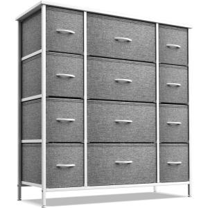 imageSorbus Dresser with 8 Drawers  Chest Organizer Unit with Steel Frame Wood Top ampamp Handle Easy Pull Fabric Bins for Clothes  Large Storage Furniture for Bedroom Hallway Living Room Nursery ampamp ClosetWhite