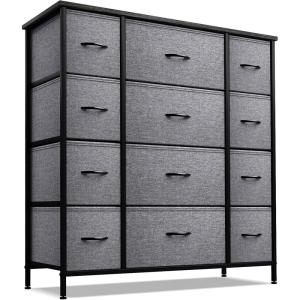imageSorbus Dresser with 8 Drawers  Chest Organizer Unit with Steel Frame Wood Top ampamp Handle Easy Pull Fabric Bins for Clothes  Large Storage Furniture for Bedroom Hallway Living Room Nursery ampamp ClosetBlack