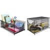 imageSorbus Cabinet Organizer Set Mesh Storage Organizer with Pull Out DrawersIdeal for Countertop Cabinet Pantry Under the Sink Desktop and More Silver TwoPiece SetBlack