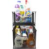 imageSorbus Cabinet Organizer Set Mesh Storage Organizer with Pull Out DrawersIdeal for Countertop Cabinet Pantry Under the Sink Desktop and More Silver TwoPiece SetBlack