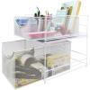 imageSorbus Cabinet Organizer Set Mesh Storage Organizer with Pull Out DrawersIdeal for Countertop Cabinet Pantry Under the Sink Desktop and More Silver TwoPiece SetWhite