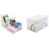 imageSorbus Cabinet Organizer Set Mesh Storage Organizer with Pull Out DrawersIdeal for Countertop Cabinet Pantry Under the Sink Desktop and More Silver TwoPiece SetWhite