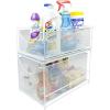 imageSorbus Cabinet Organizer Set Mesh Storage Organizer with Pull Out DrawersIdeal for Countertop Cabinet Pantry Under the Sink Desktop and More Silver TwoPiece SetWhite