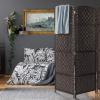 imageSorbus 8 Panel Room Divider 6 ft Tall  Privacy Screen Extra Wide Double Hinged Panels Diamond DoubleWeaved Partition Room Dividers and Folding Privacy Screens Wall Divider for Room SeparationEspresso Brown
