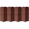 imageSorbus 8 Panel Room Divider 6 ft Tall  Privacy Screen Extra Wide Double Hinged Panels Diamond DoubleWeaved Partition Room Dividers and Folding Privacy Screens Wall Divider for Room SeparationBrown Rust