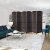 imageSorbus 8 Panel Room Divider 6 ft Tall  Privacy Screen Extra Wide Double Hinged Panels Diamond DoubleWeaved Partition Room Dividers and Folding Privacy Screens Wall Divider for Room SeparationEspresso Brown